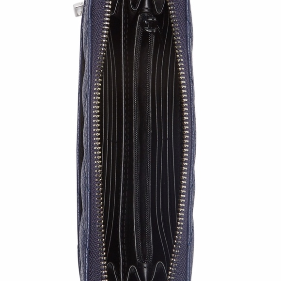 Rebecca Minkoff Edie Quilted Leather Wallet Blue - Picture 8 of 8